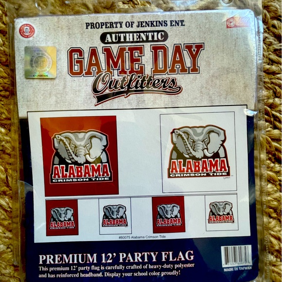 ALABAMA CRIMSON TIDE authentic Game Day Outfitters Premium 12’ Party flag banner - Picture 1 of 2